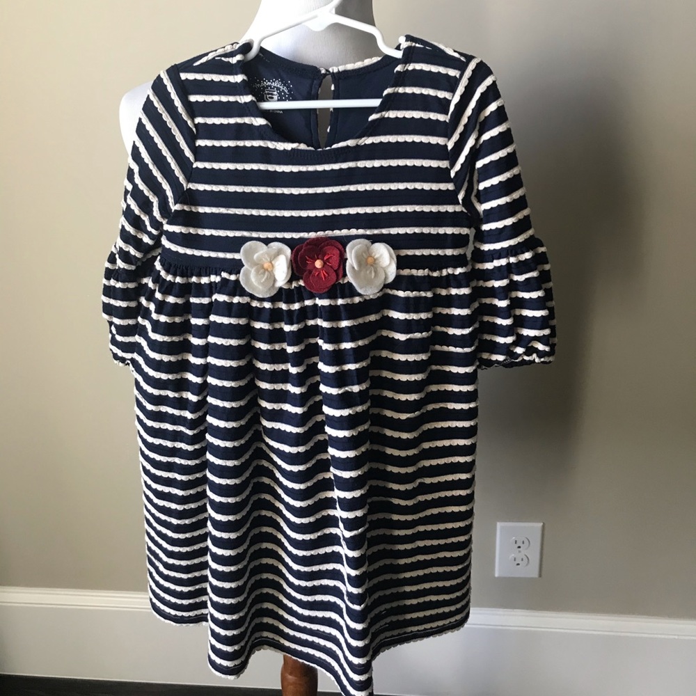 Adorable Marmellata navy/creme stripe dress